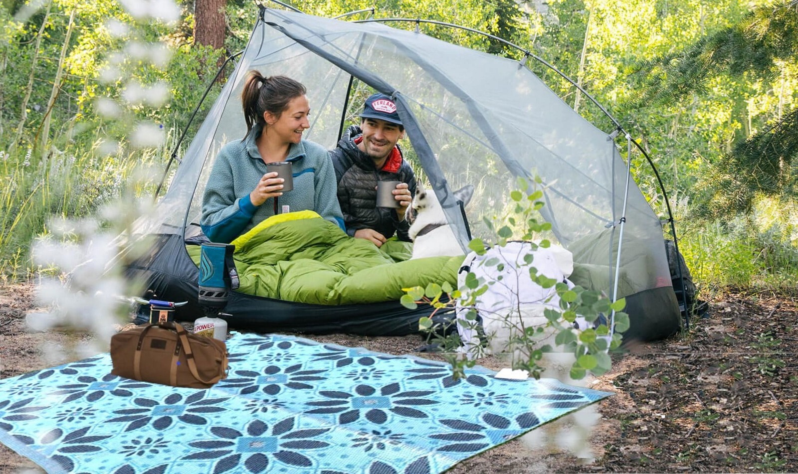 Outdoor rugs Plastic straw patio rugs 5x7 ft. Blue, Black, Grey Used For Display