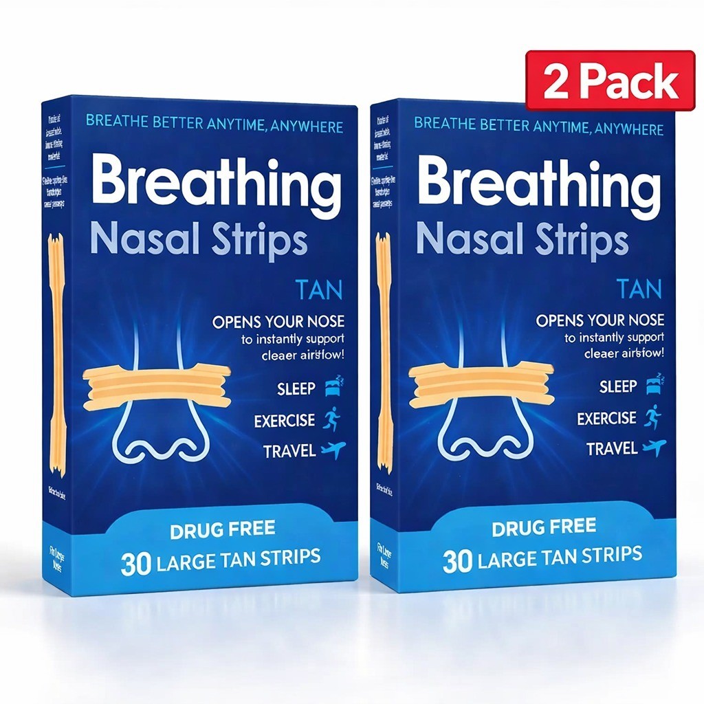 2 Pack NASAL STRIPS Breathe Nose Better Reduce Snoring Right Sleep