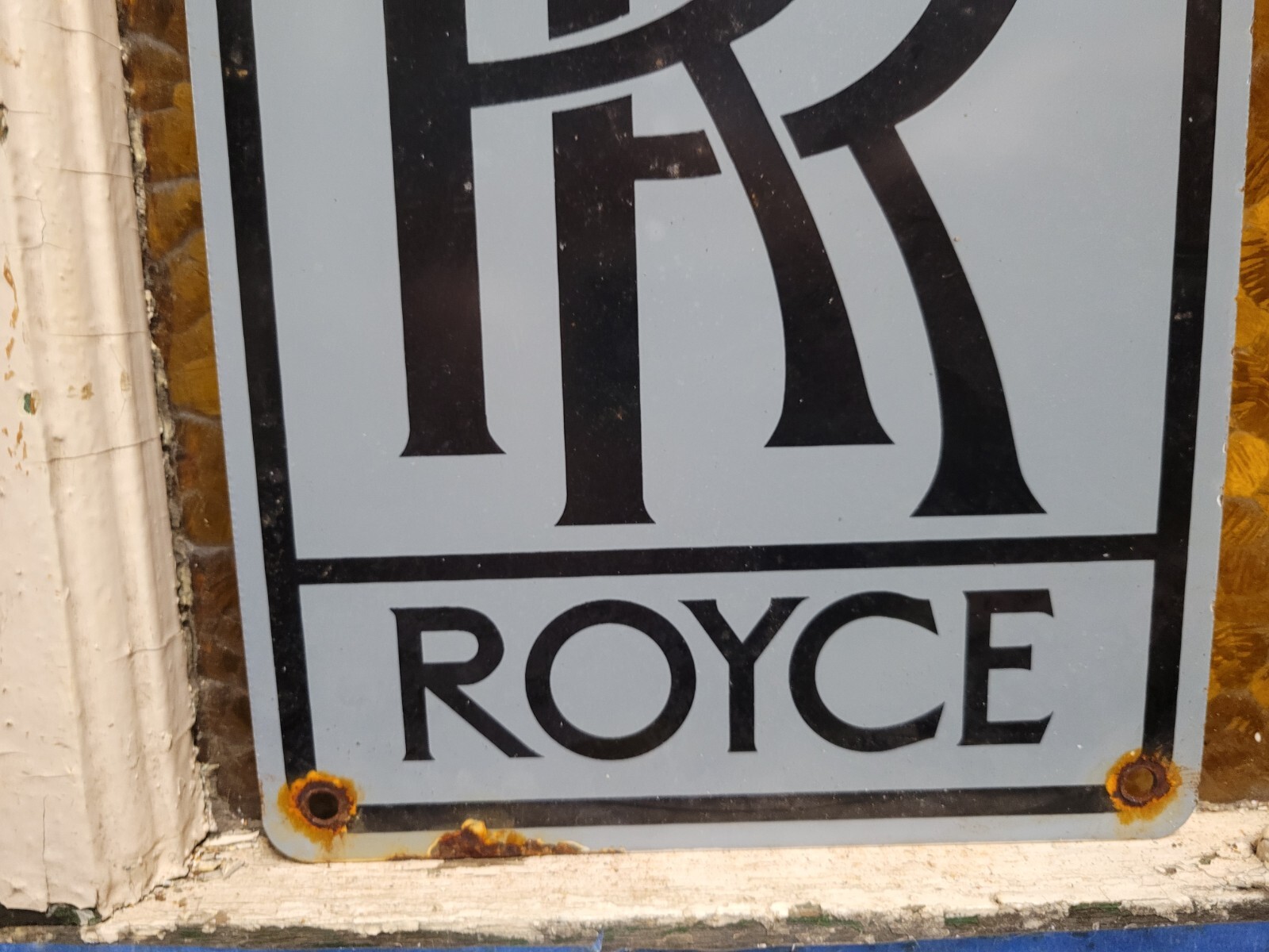 VINTAGE ROLLS ROYCE PORCELAIN SIGN BRITISH AUTOMOBILE DEALER LONDON CAR DEALER