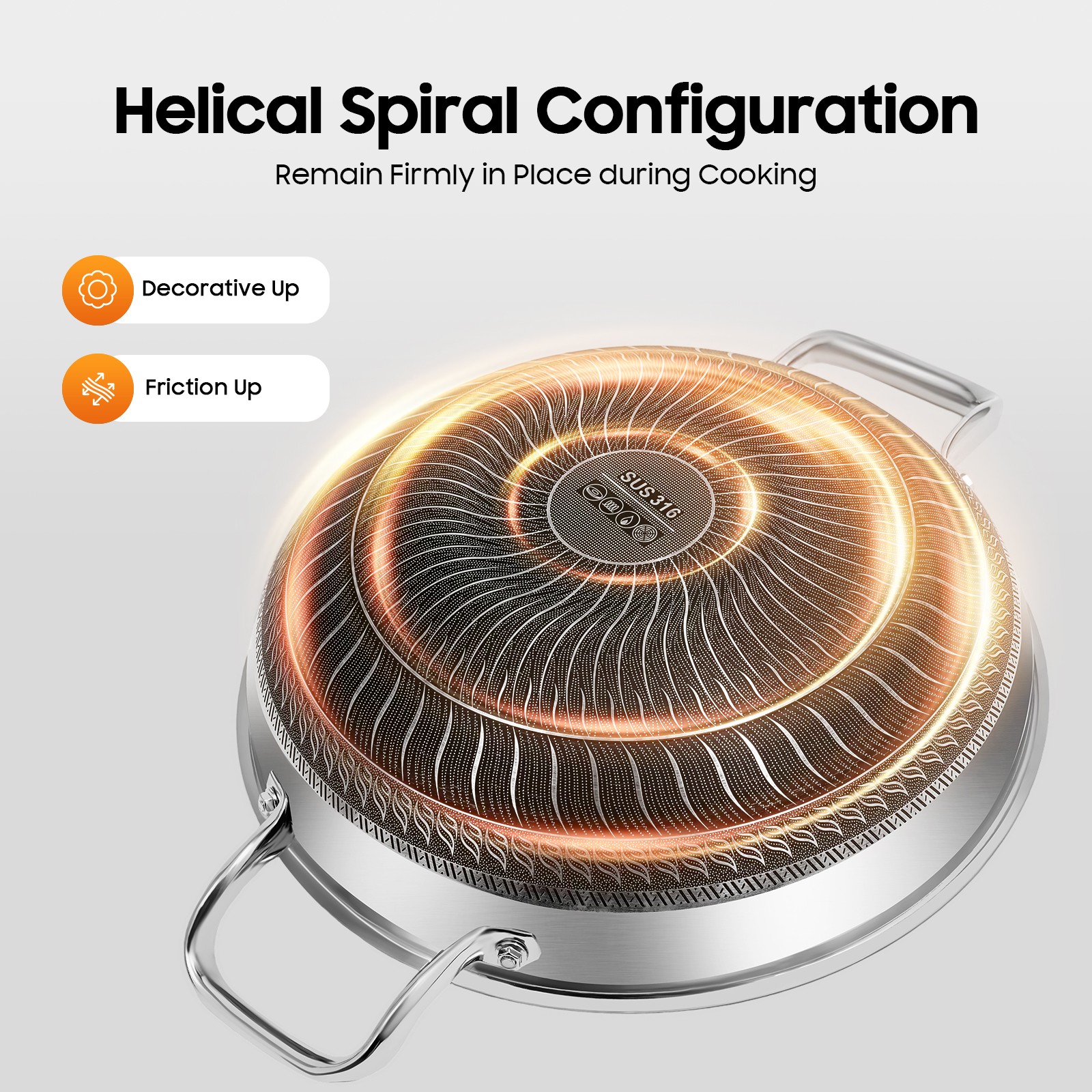 12-inch Stainless Steel Sauté Pan Skillet Non-stick Frying Pan With Lid