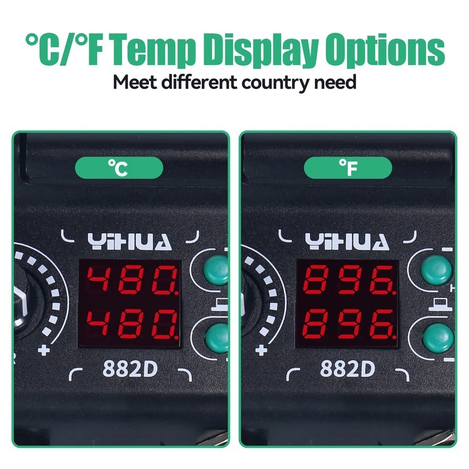 YIHUA Soldering Iron Station Digital Hot Air Gun Desoldering Rework Station Kit