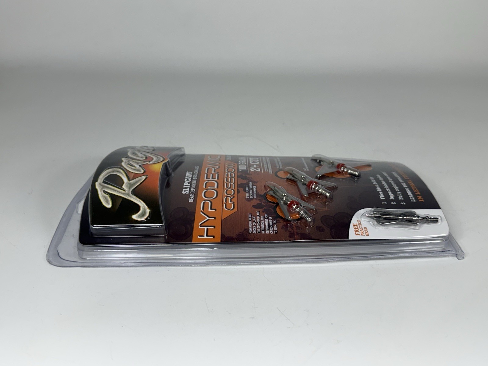 Rage HD Hypodermic Crossbow Broadhead - 100 Grain 2 Blade 2"+ Cut - Pack of 3+1