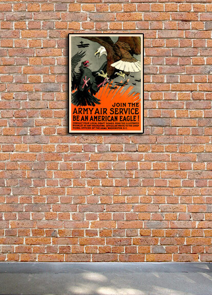 1917 Army Air Service Vintage Style WW1 Eagle Poster - 18x24