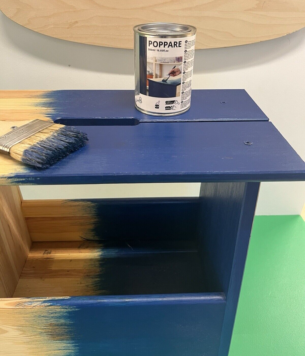 IKEA POPPARE Paint, water-borne, low gloss, blue 16.9 oz NEW