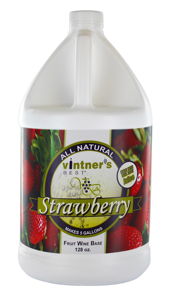 Vintners Best Fruit Wine Base Strawberry for Home Wine Making 128 oz. Jug