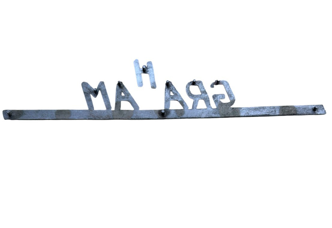 1940 Graham Sharknose Hollywood Trunk Emblem 14" Original – Needs "H" Repair