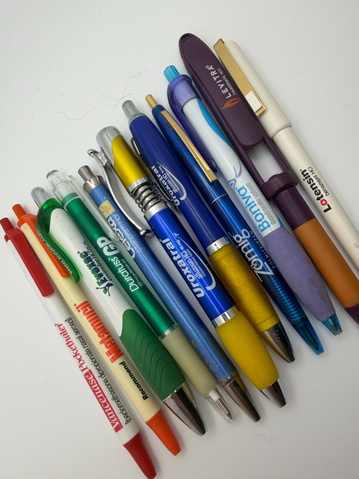 Collection Various RX Pharma Drug Rep Promotional Pen Lot of 11 Tested Working