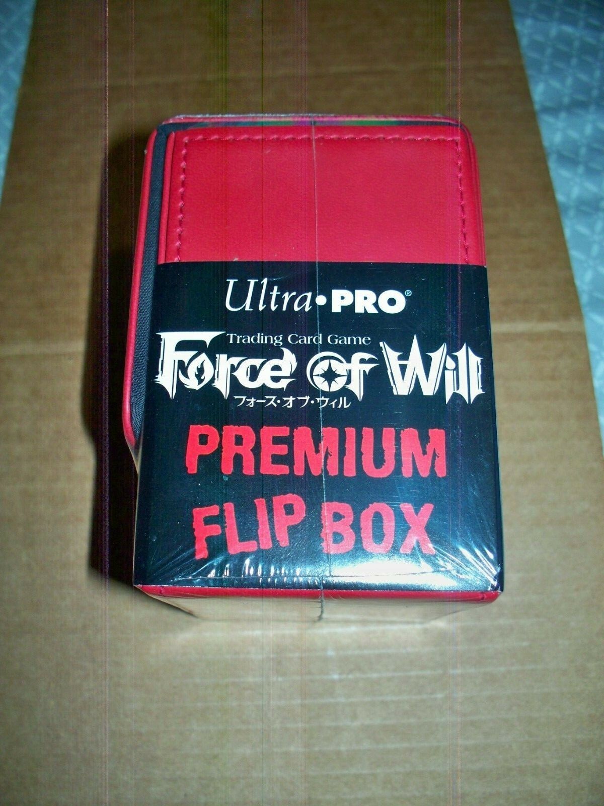 Ultra Pro Premium Flip Deck Box Red Force of Will Magnetic Leatherette holds 100