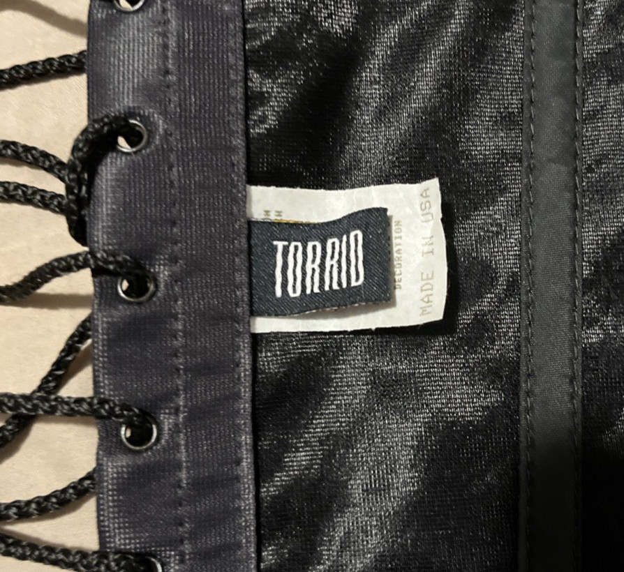 VNG NWT Torrid Strapless Lace Corset Size 48/3XL Black Brocade Ren Faire Witchy