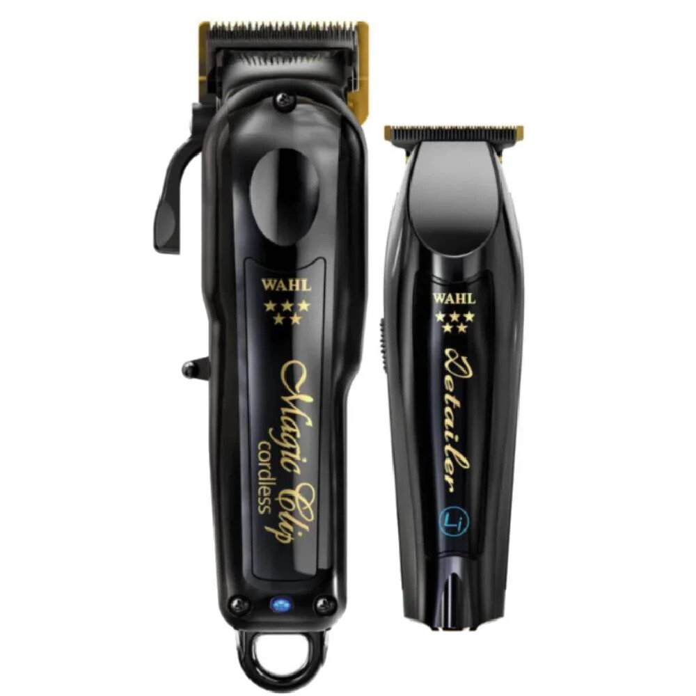 Wahl 5 Star Barber Combo Black Cordless Magic Clip Detailer Trimmer Set 3025397