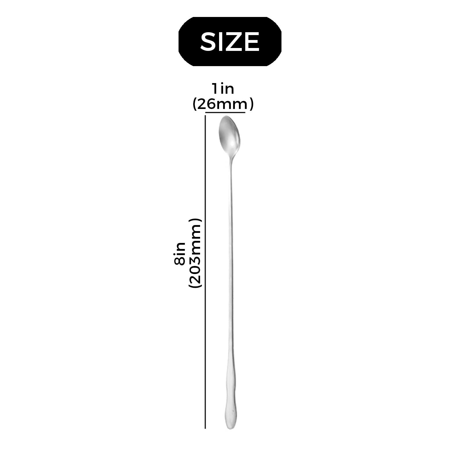10-Piece Long Handle Bar Spoon Set 8-Inch 20cm - Reusable no, mixcolor