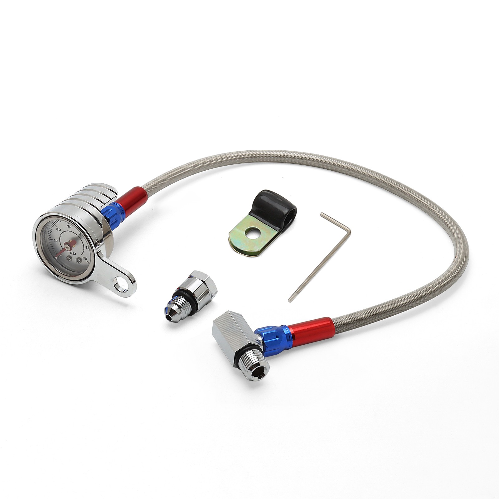 Chrome Oil Pressure Gauge Kit For Harley Twin Cam Touring Road King Softail Dyna