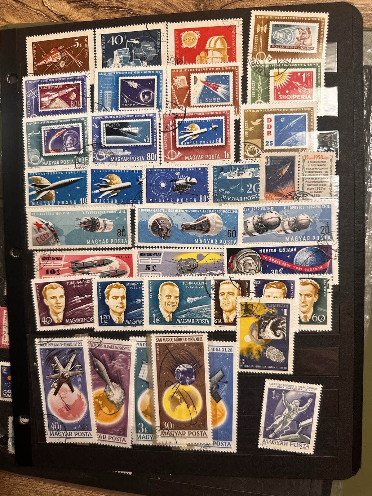 Cold War Space Race Stamp Collection USSR NASA Apollo Vostok Thematic Lot