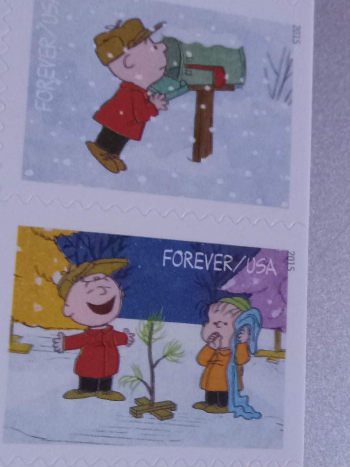 Charlie Brown Christmas Forever Postage Stamps Peanuts Snoopy New 20 Unused"Read