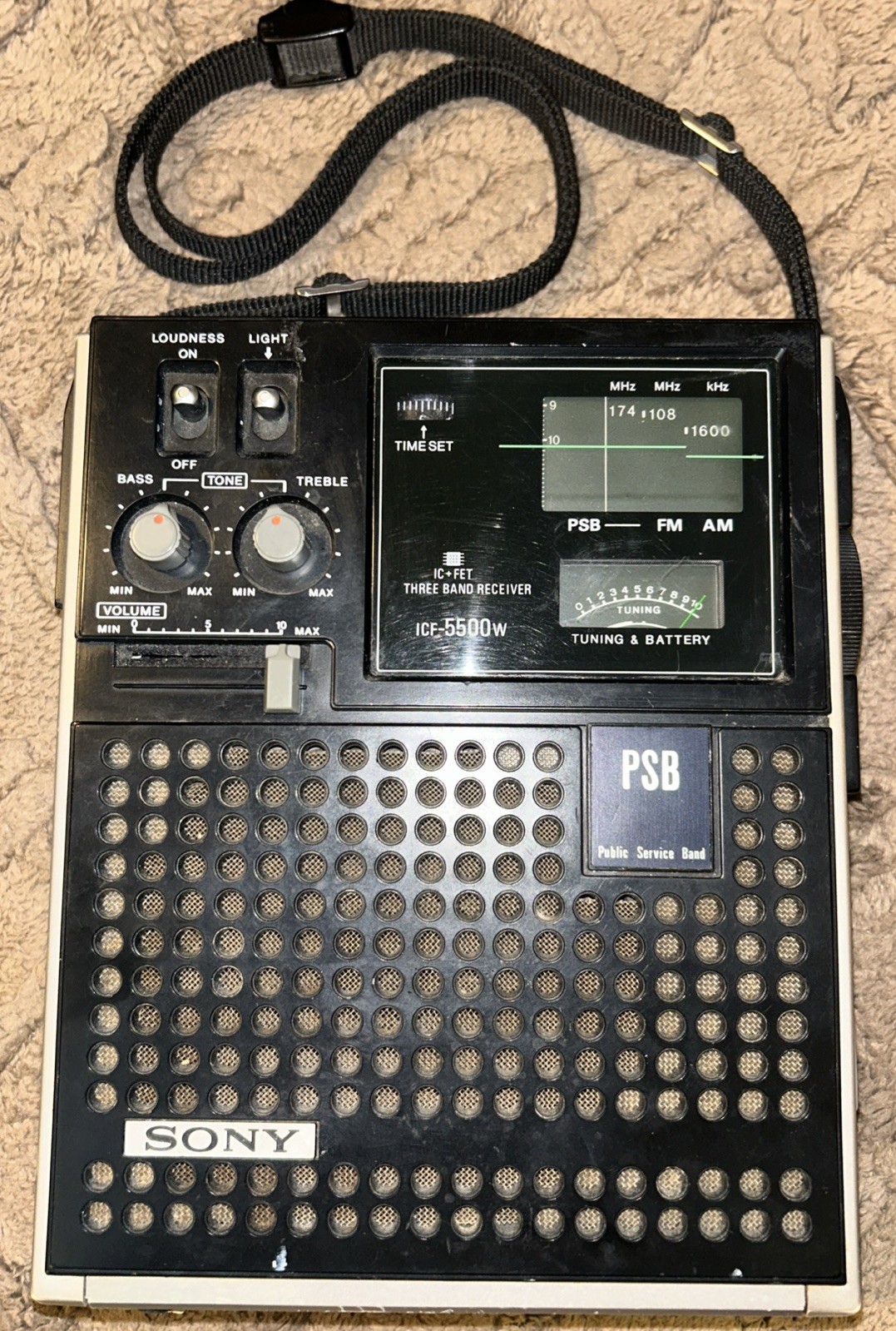 Sony ICF-5500w  Three Band Receiver Partially Works For Parts