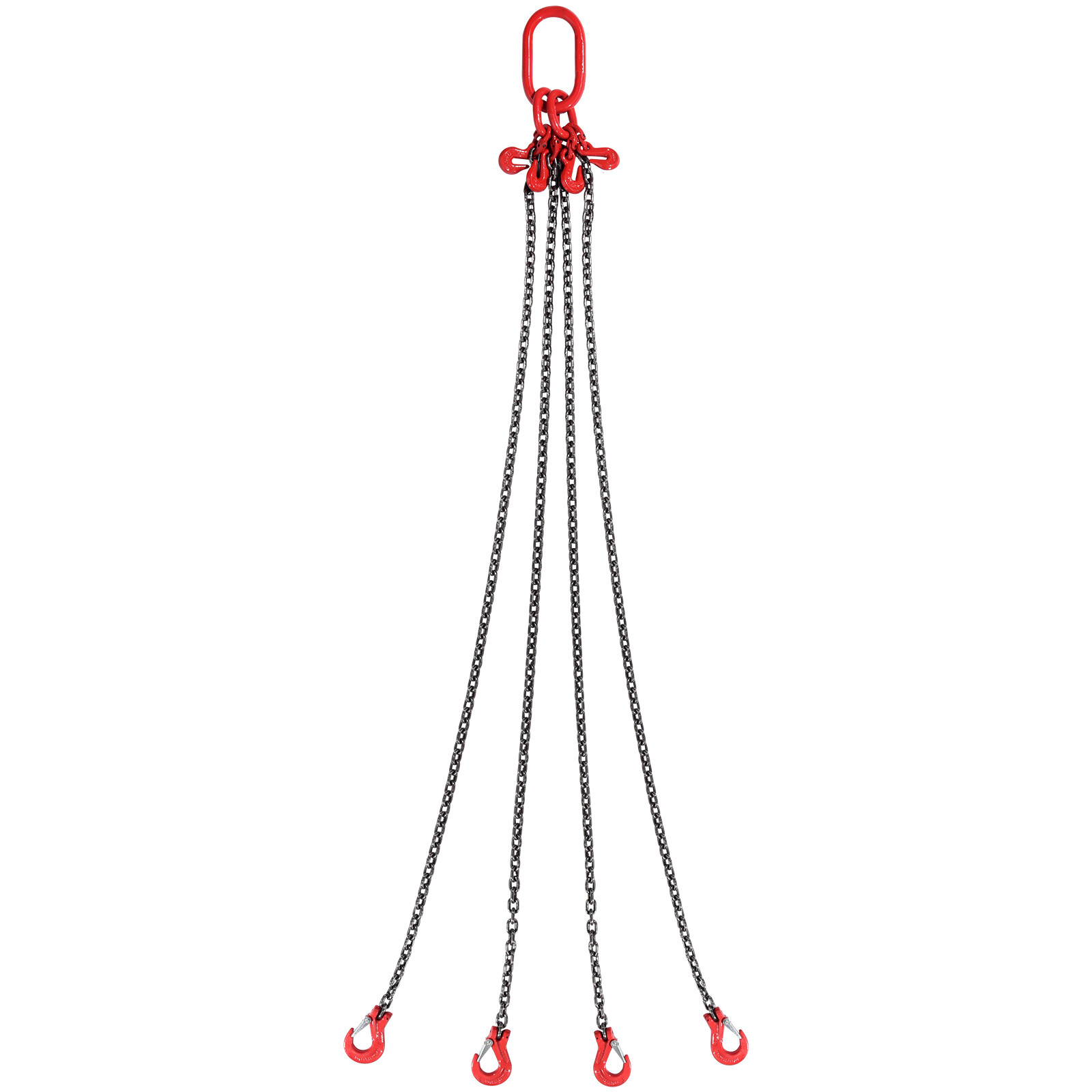 VEVOR 1/4" x 5' Chain Sling 4 Legs G80 Lifting Chain with Grab Hooks 6600 lbs