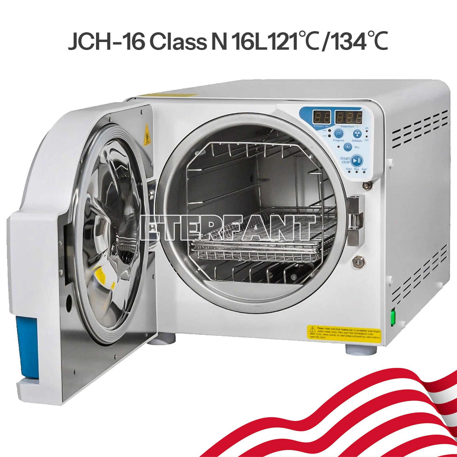 16L Class N Dental Medical Autoclave Steam Sterilizer Drying Function JCH-16 USA