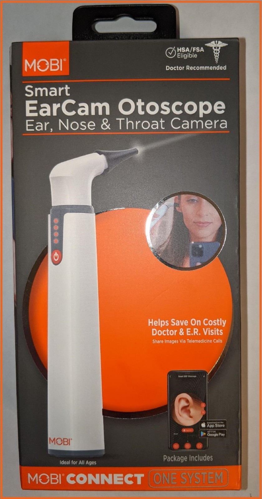MOBI Smart EarCam Otoscope Ears, Nose & Throat with HD Camera MOBI CONNECT Wi-Fi