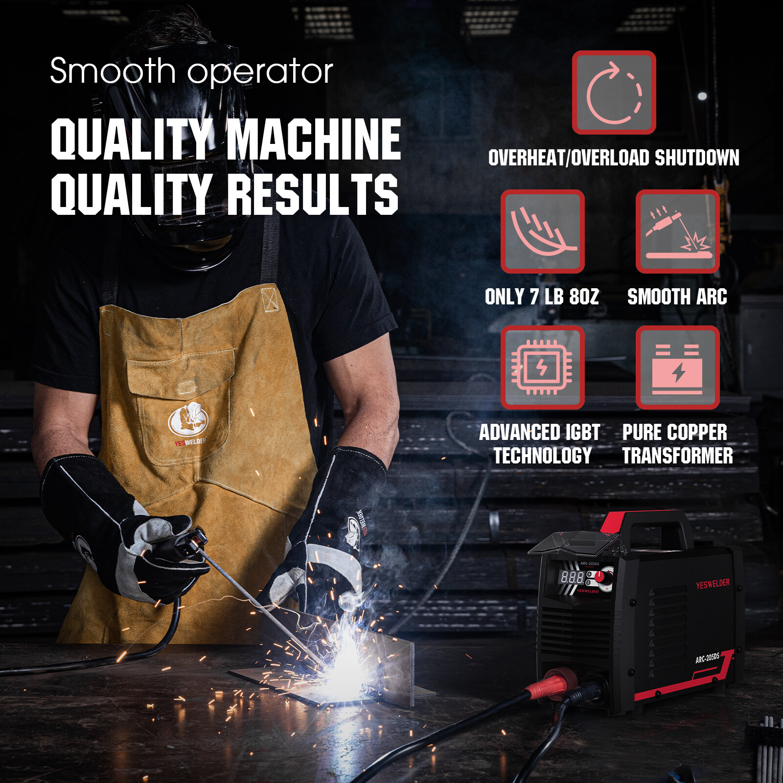 MMA/ARC/Stick Welding Machine, 205A 110/220V IGBT Inverter Welder Machine