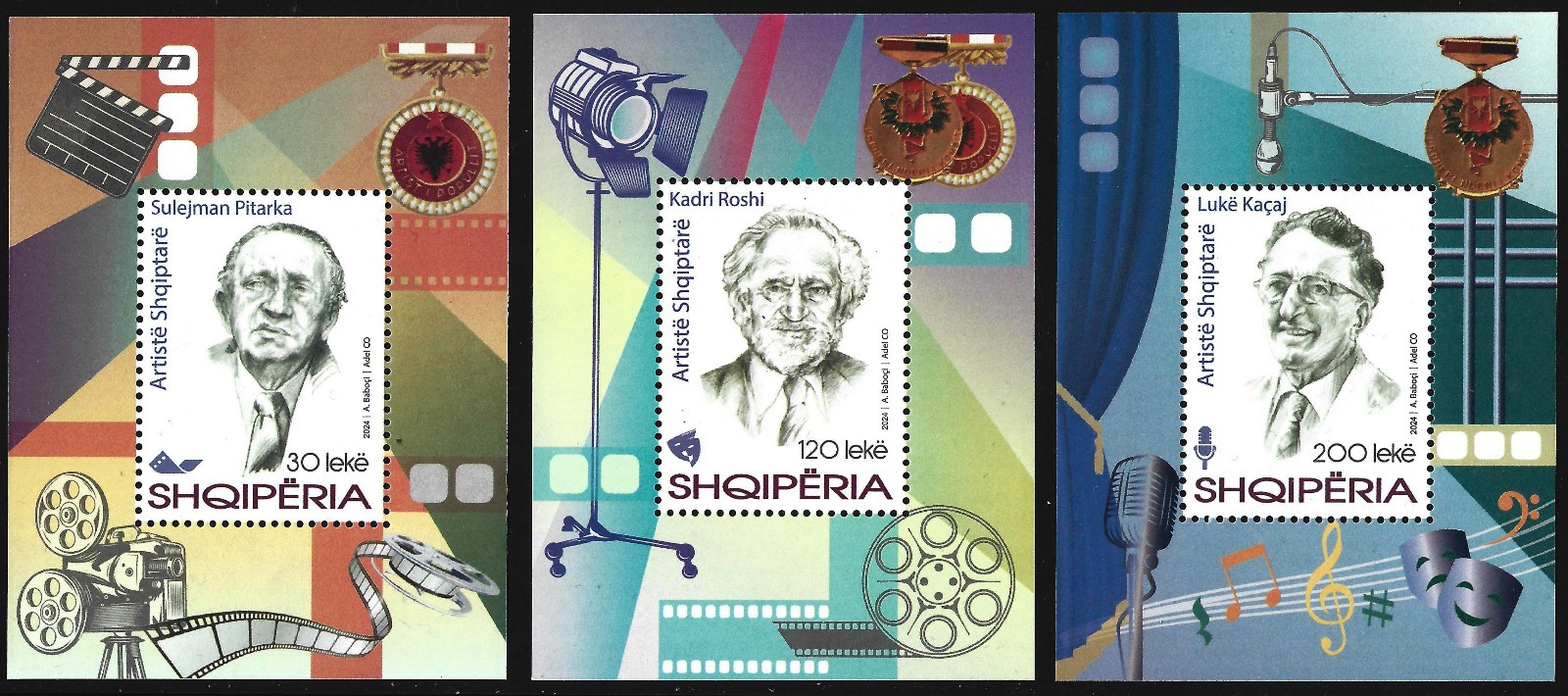 ALBANIA 2024 - "Outstanding Albanian Artists" - Set, 3 Block MNH