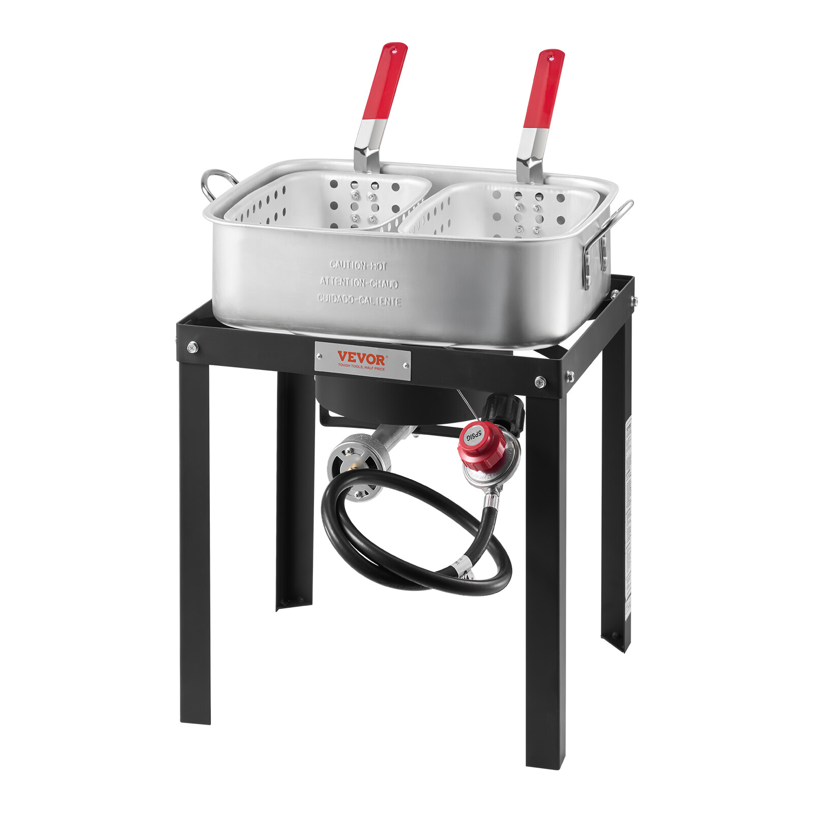 18 Qt Aluminum Outdoor Propane Deep Fryer Kit Fish and Wing Fryer w/ 2 Baskets
