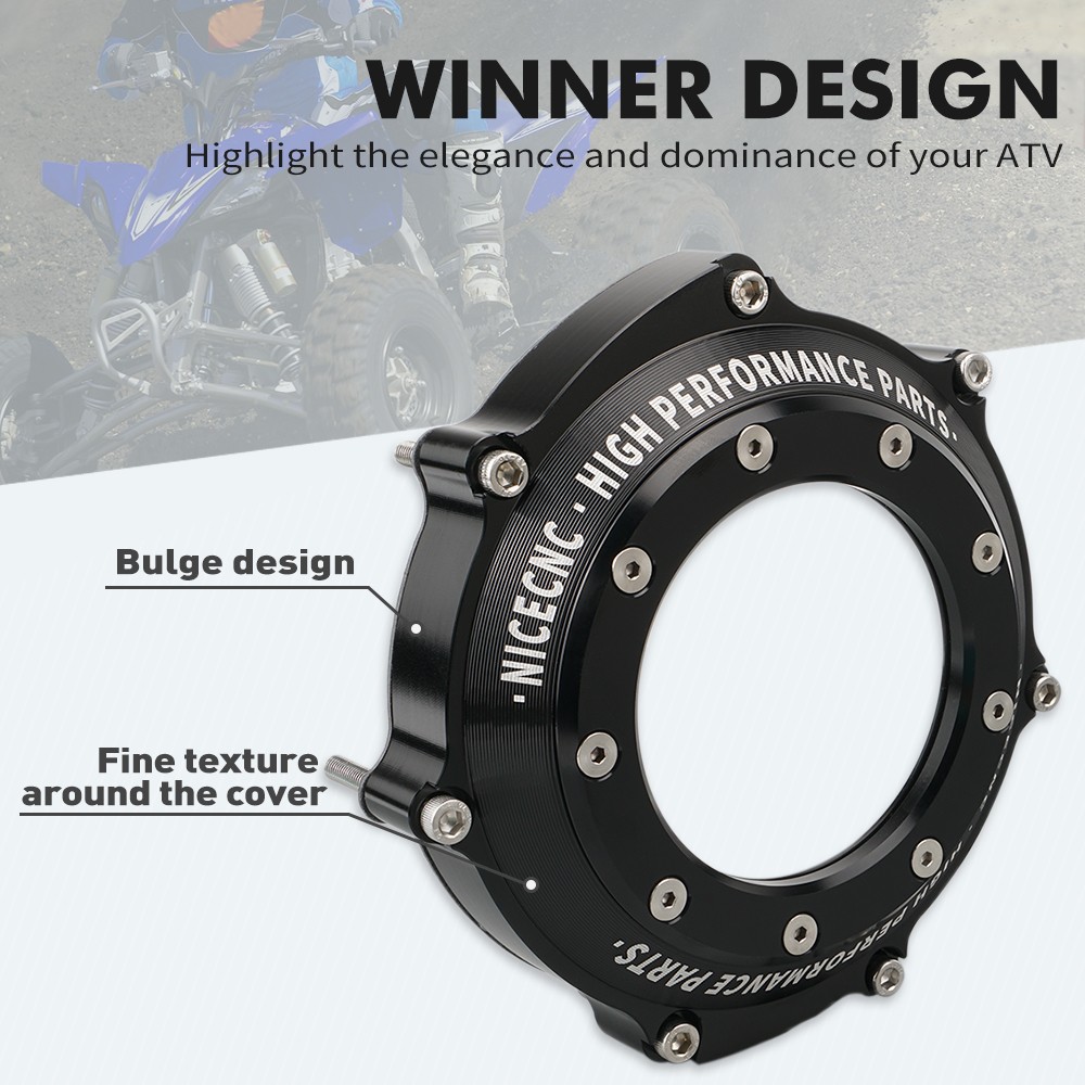 For YAMAHA YFZ450R Observing Window Clutch Cover Guard + Gasket 2009-2024 Black