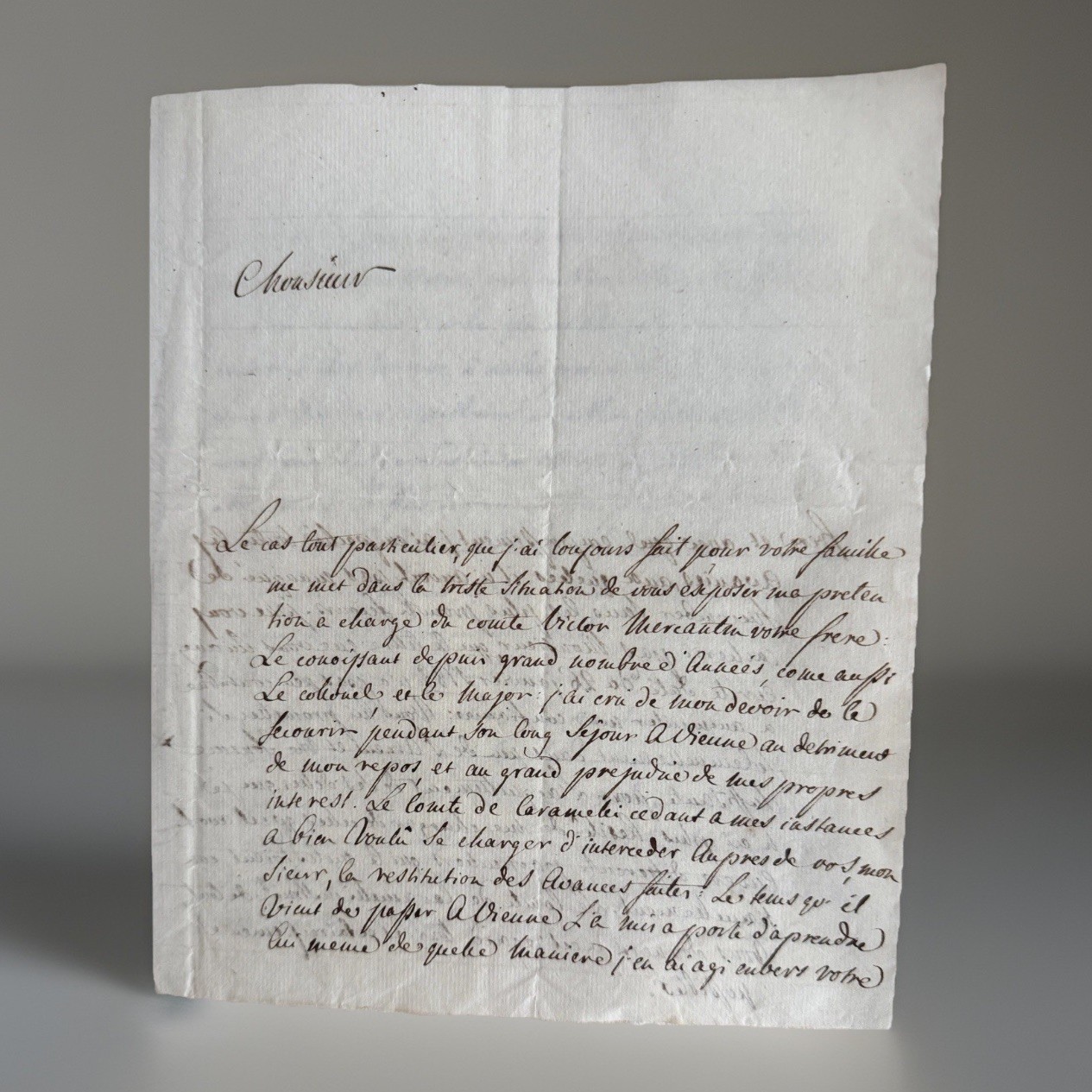 1789 French Letter Manuscript Vienne Dated May 9 Pre-Revolution