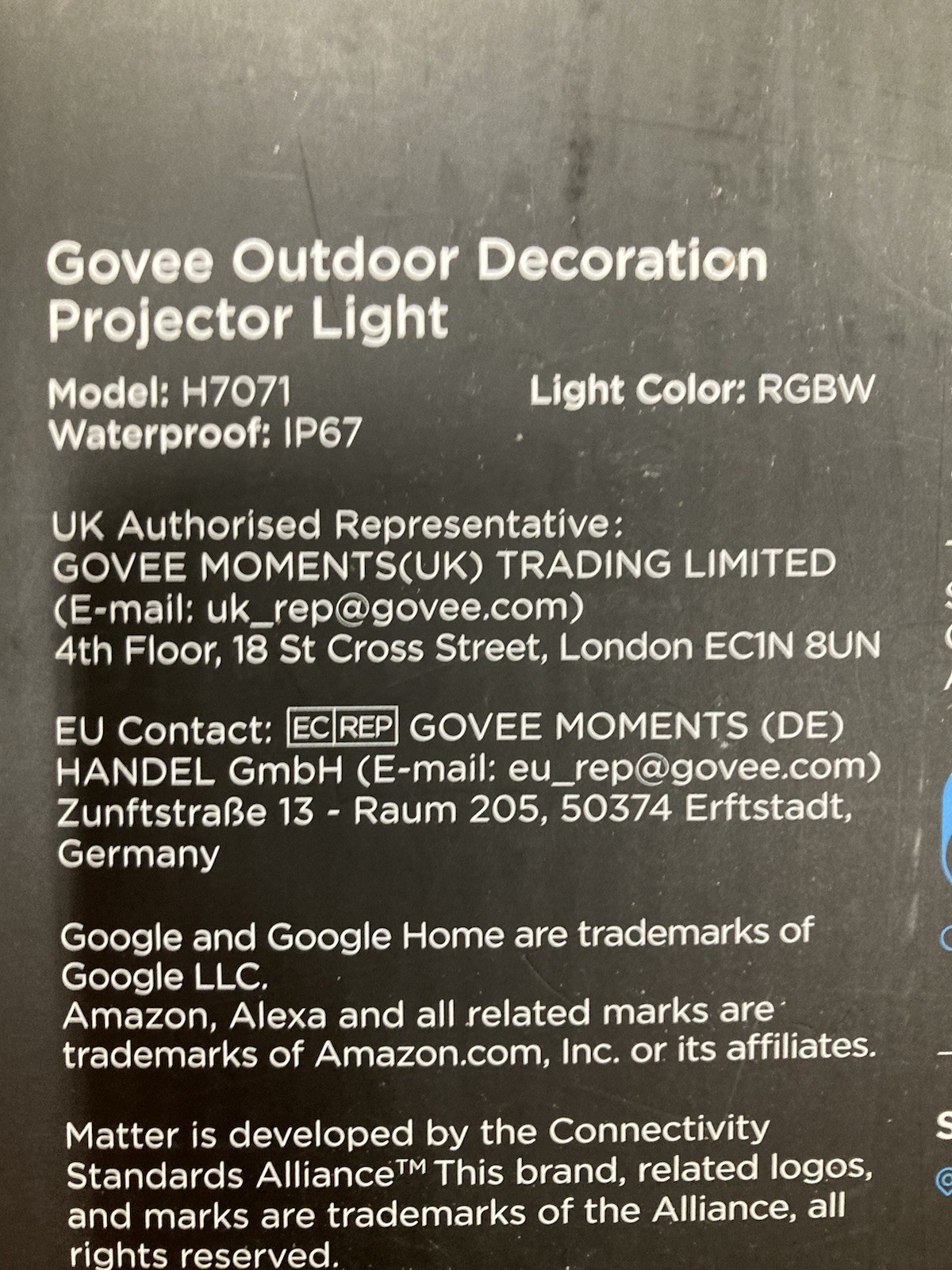 Govee Outdoor Projector Light with 20 Decorative Projection Discs H7071