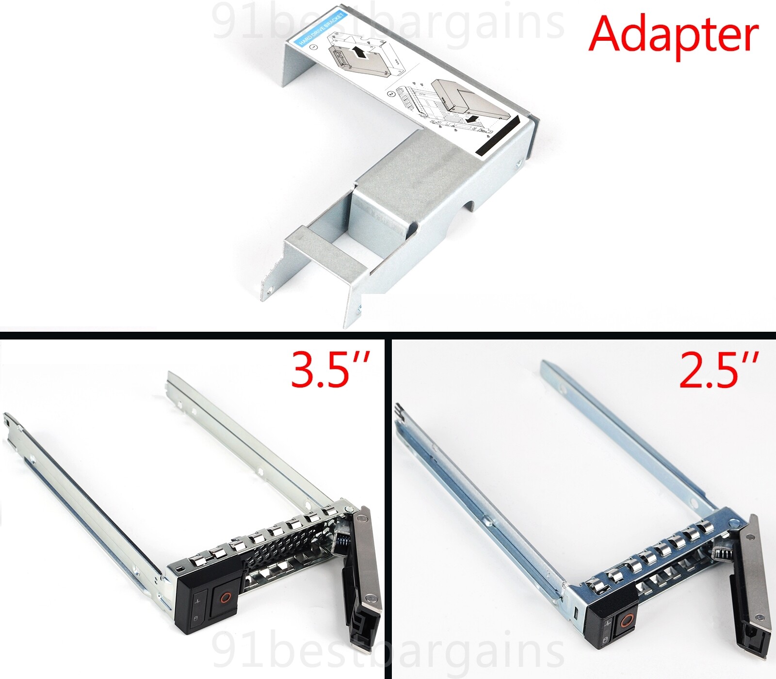 3.5" 2.5" HDD Tray Caddy Adapter Bracket For Dell R240 R340 R440 R540 R640