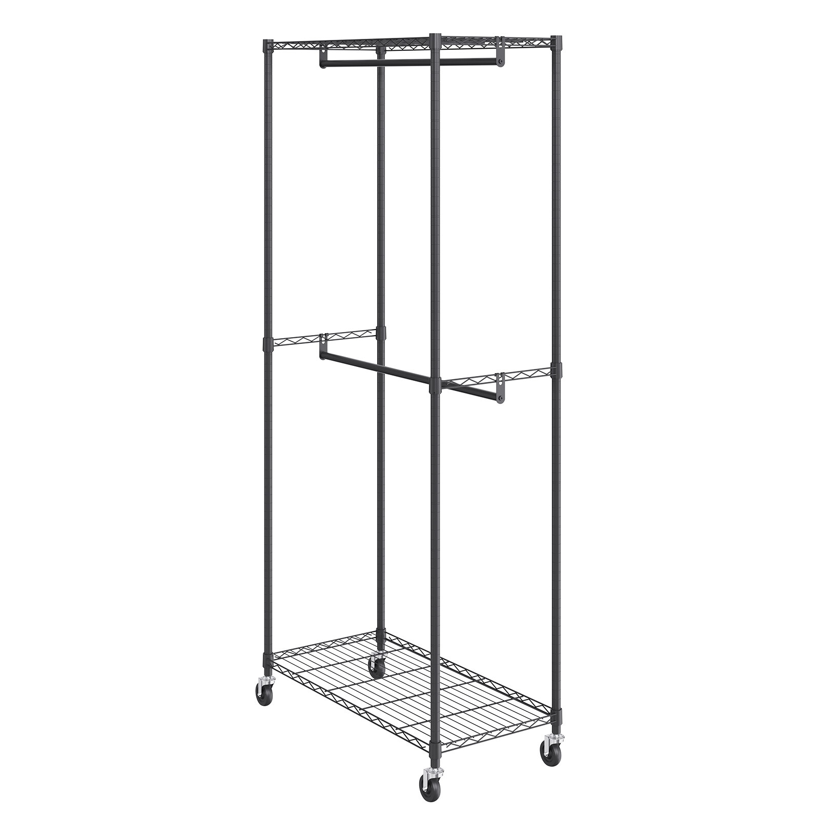 VEVOR Clothes Rack Heavy Duty Clothing Garment Rack Double Hanging Rods 300 lbs