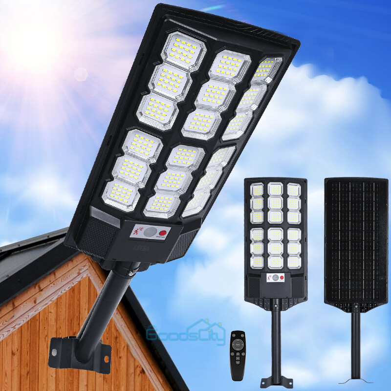 20000000LM Commercial LED Solar Street Light Outdoor Dusk to Dawn Road Area Lamp