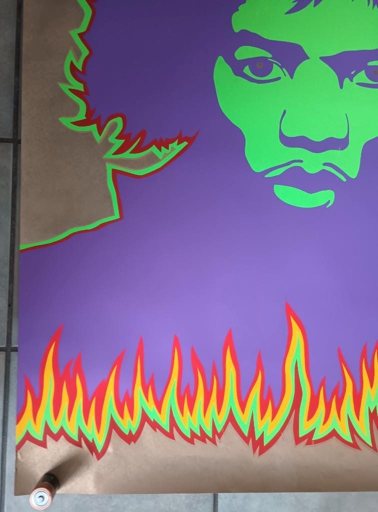 ORIGINAL 1968 VINTAGE JIMI HENDRIX FIRE PSYCH POSTER LARRY SMART DREAM MACHINE