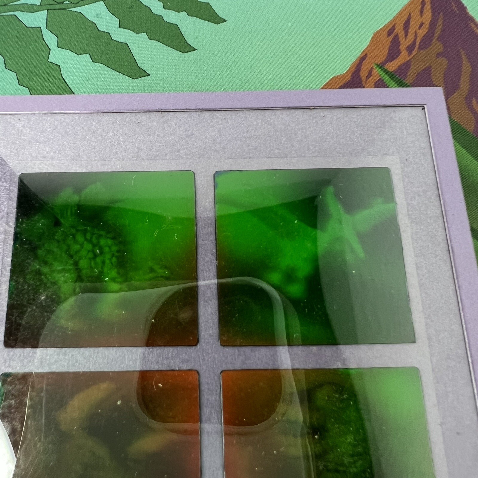 Polaroid Phantagrams 3D Stickers 3-D Dinosaurs Green Krypton Laser Holograms