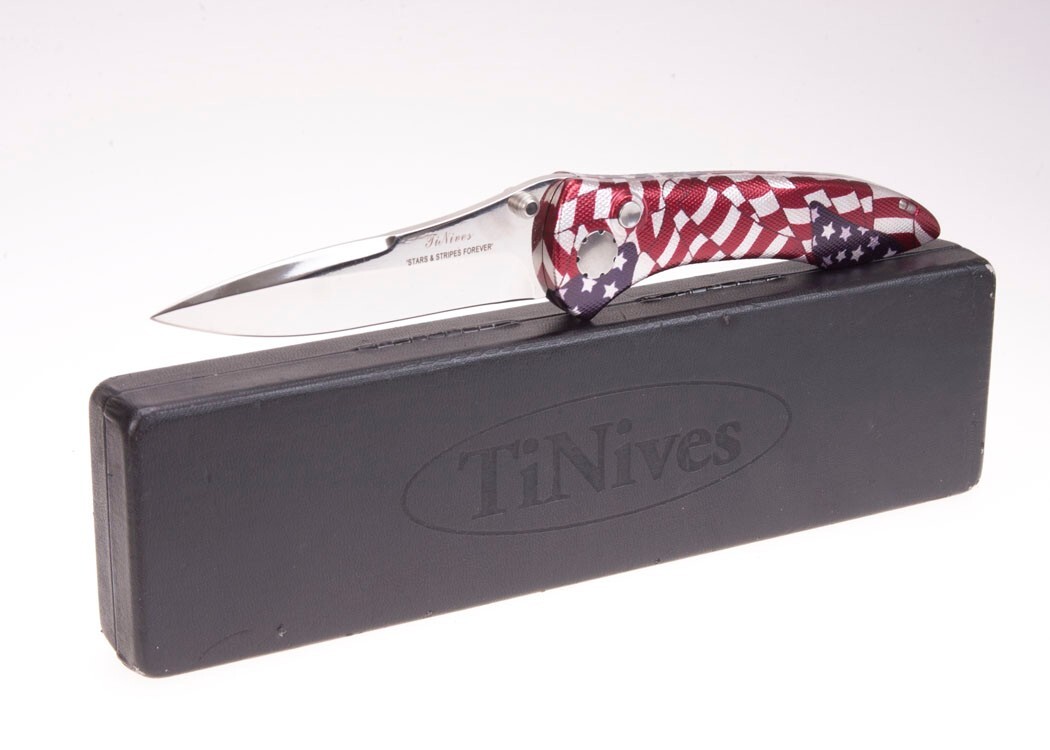 Vintage USA TiNives Stars and Stripes Knife CNC Tolerance