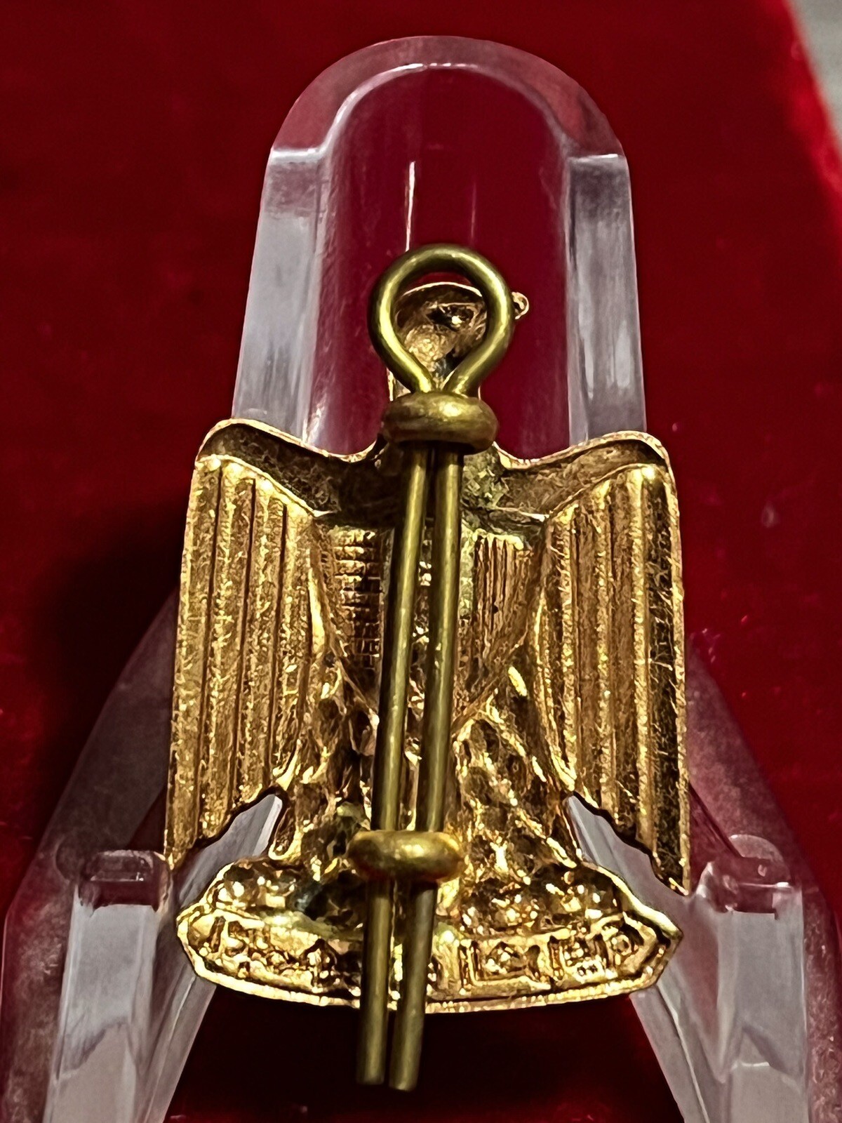 Iraq- Vintage Iraqi Metal Golden Eagle Pin Badge,1980's Saddam Hussein Era.