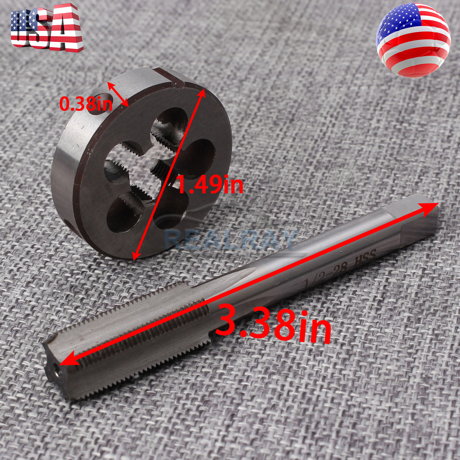 1/2"-28 Gunsmithing Tap and Die Set High Quality (1/2" x 28) 22LR 223 5.56 9mm