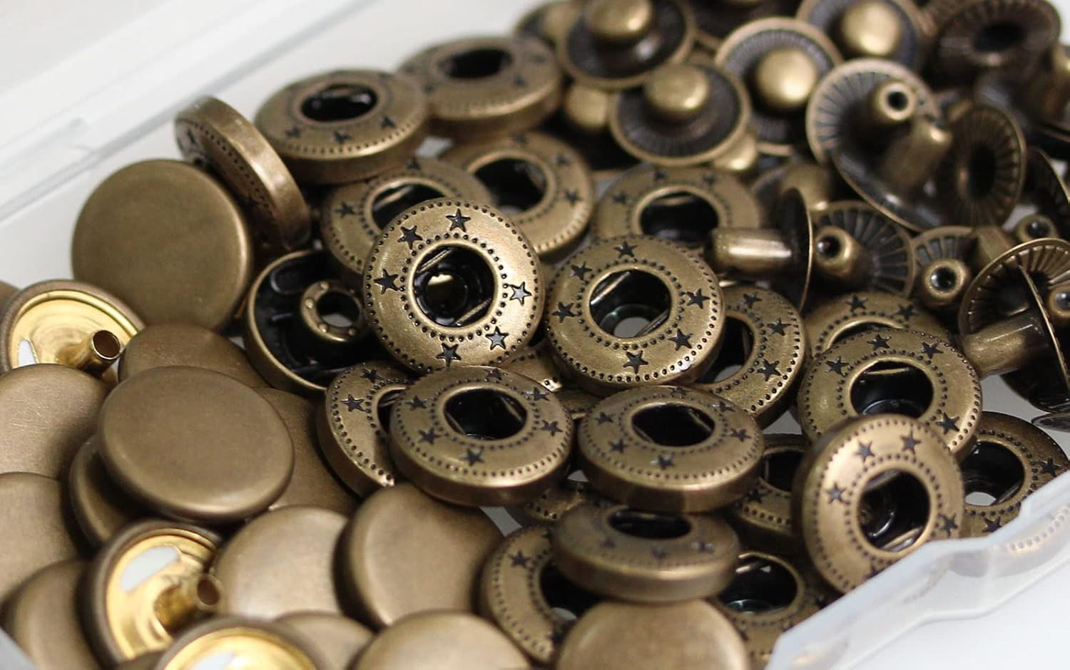 24 Sets Heavy Duty Leather Snap Fasteners Kit, 15mm Metal Snap Buttons Press ...