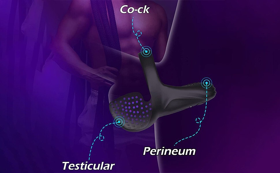 Vibrating Cock Ring Balls Massager Penis Vibrator with Remote Control for Couple