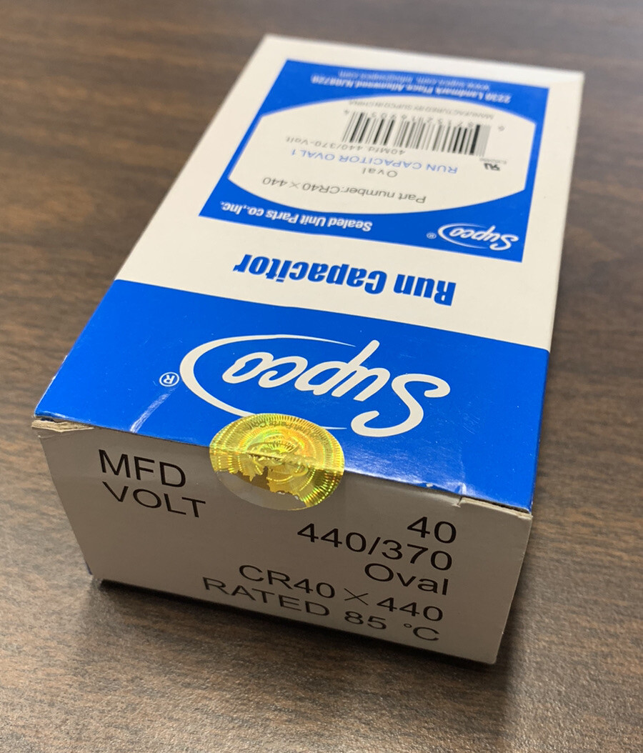 SUPCO CR40X440 OVAL RUN CAPACITOR (40 MFD X 440VAC)