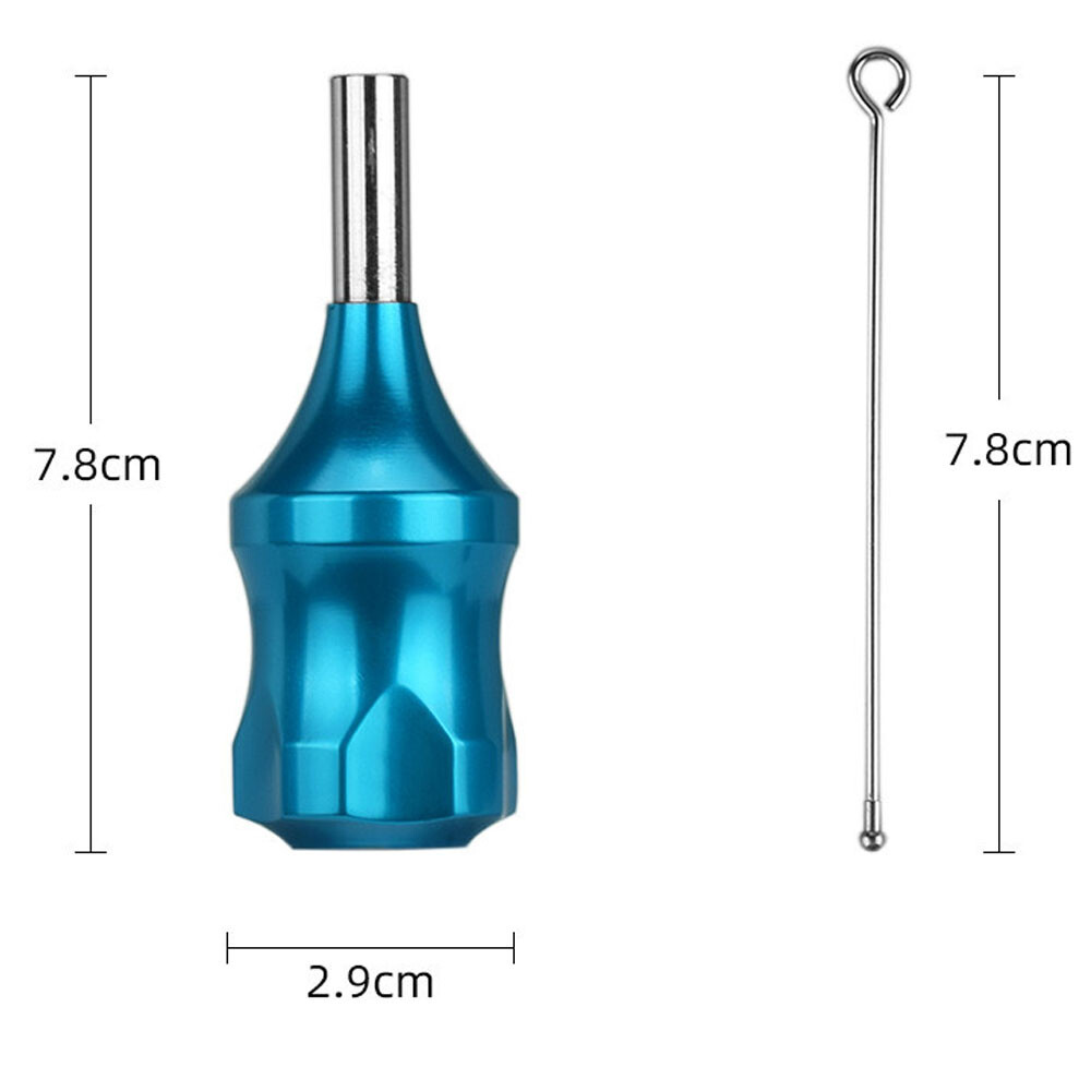 Light Blue 30mm Tattoo Zinc Alloy Cartridge Grip With 78mm Needle Plunger NEW