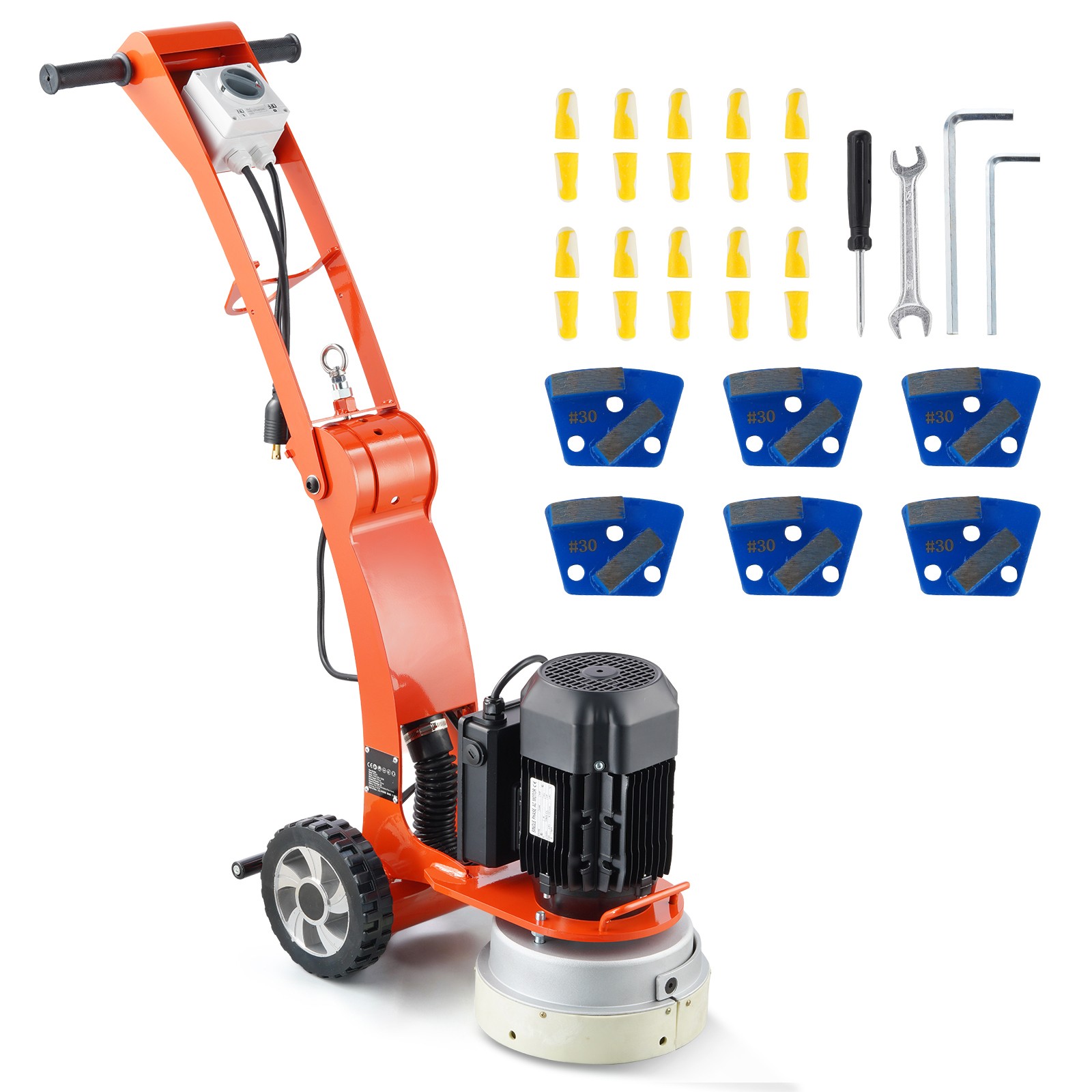 Uimoso Concrete Floor Grinder 10" Walk-Behind Polisher 1.7HP Adjustable Machine