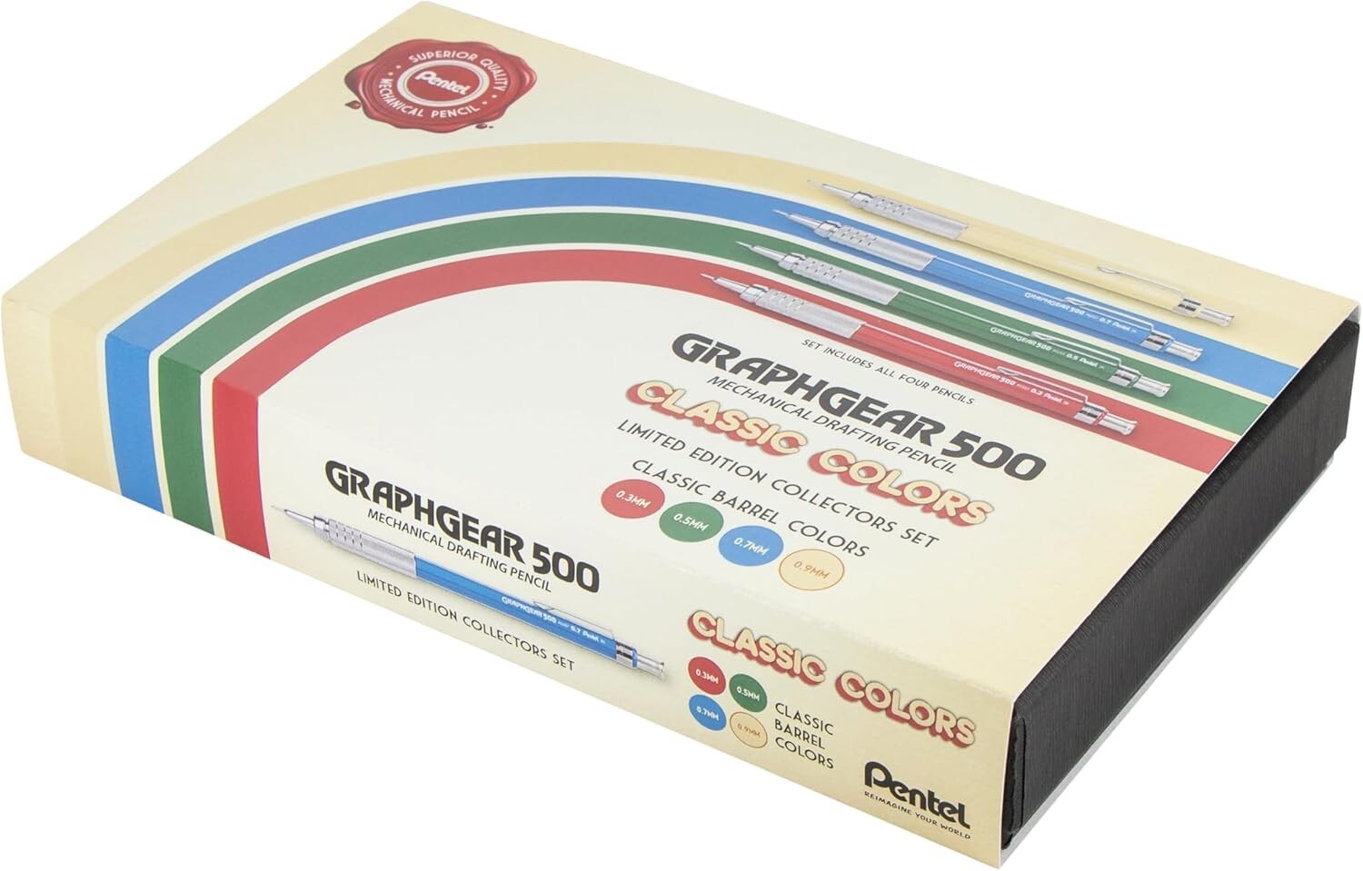 Pentel GraphGear 500 Limited Edition Mechanical Pencil, Classic Colors Box Set