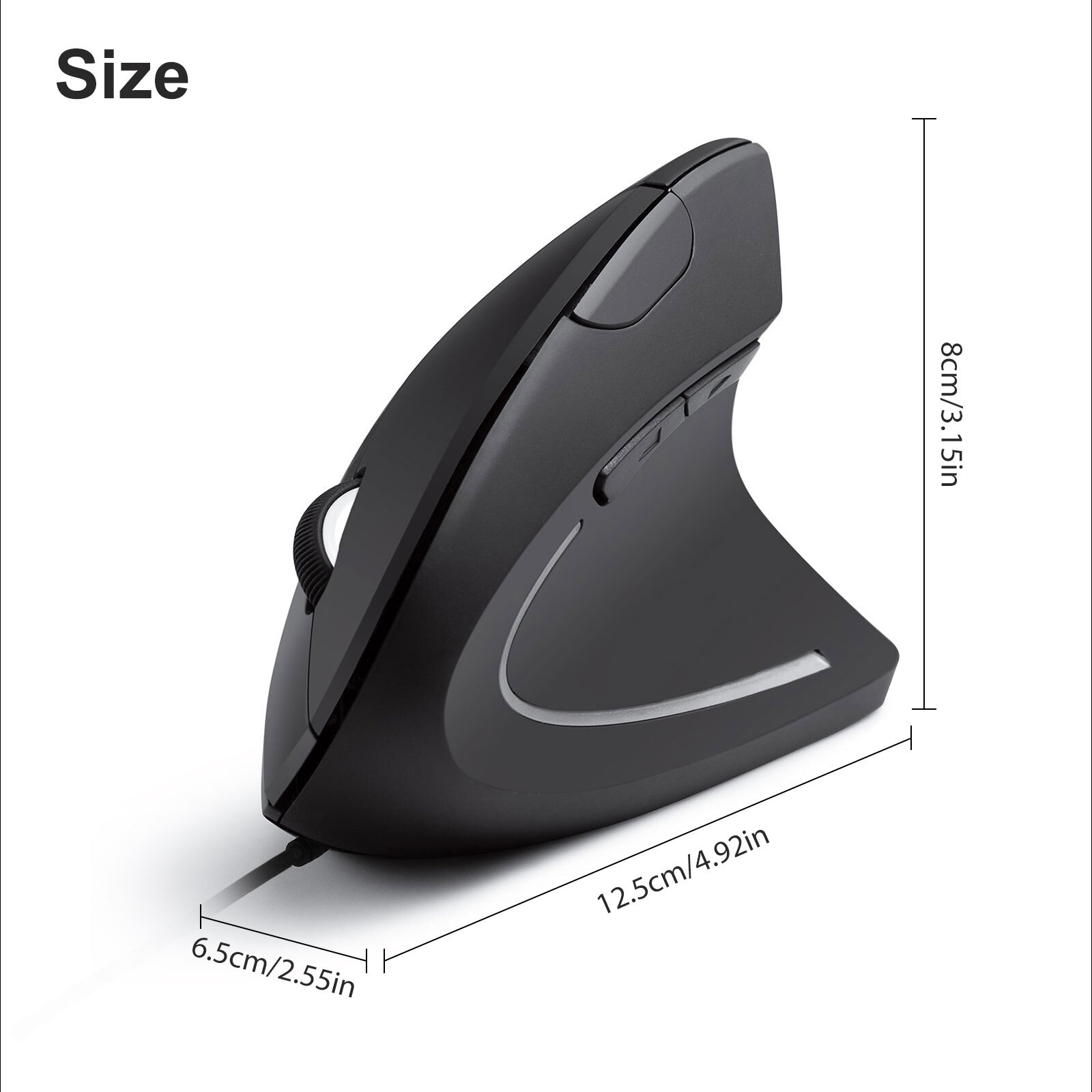 Ergonomic Optical Vertical Mouse Mice USB Wired LED Mice 2400 DPI For Laptop PC