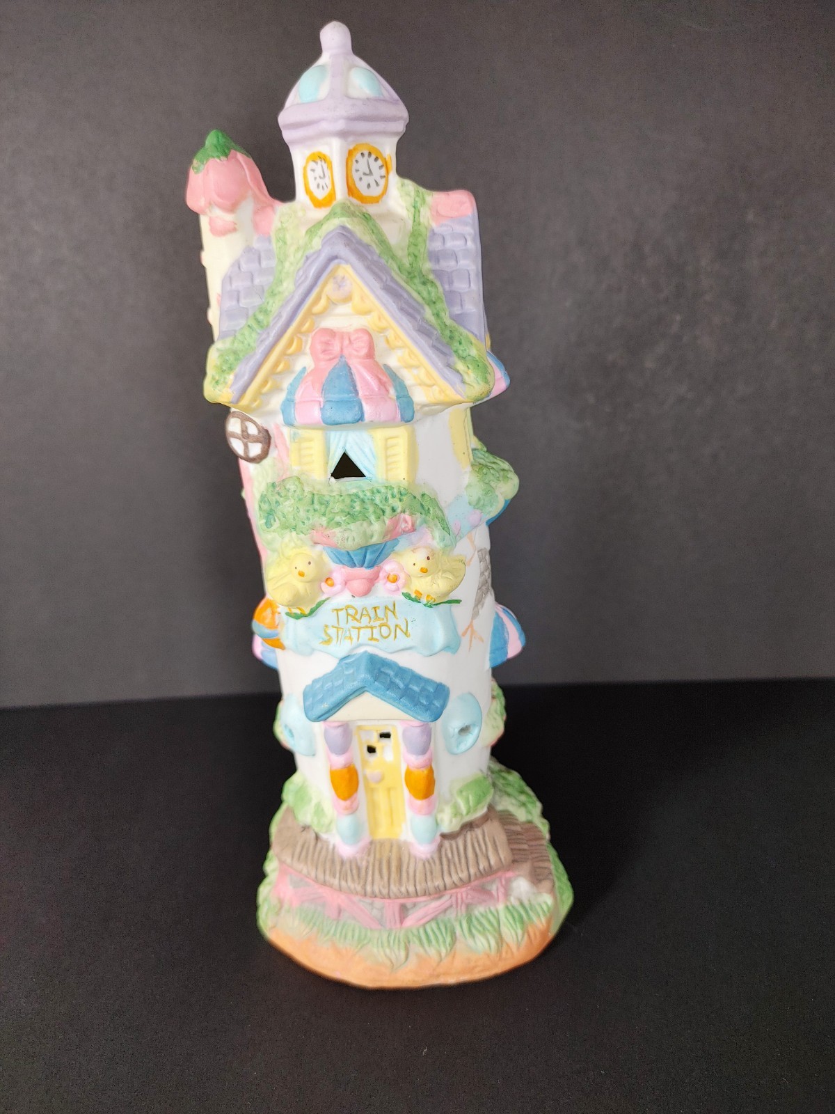 Cottontale Cottages Vintage 1995 Porcelain House Ceramic Train Station Tower