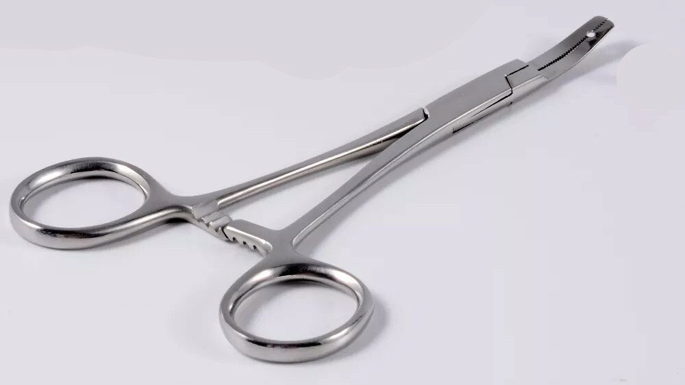 Dermal Anchor Holder 6" Body Piercing Forceps Hemostat Clamp Tool (3 holes)