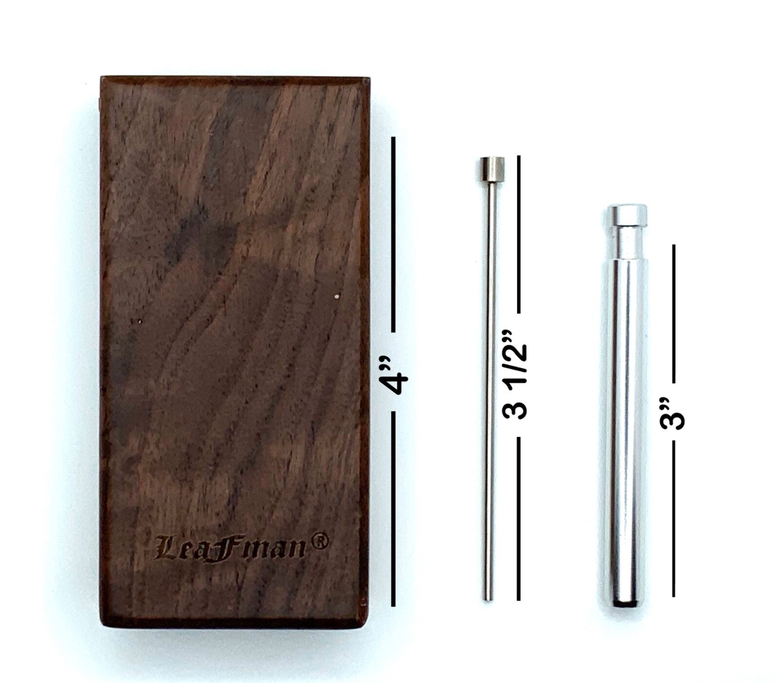 Wood Dugout (LEAFMAN) With Self Cleaning Pipe And Pipe Cleaner SAME DAY SHIP