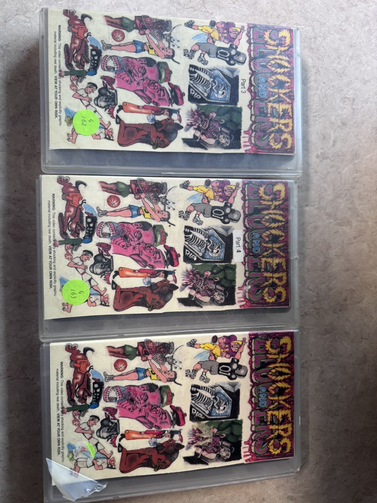 SHOCKERS AND BLOOPERS PT 1, 3 and 4 VHS set of 3 Banned Gore Death Rare OOP