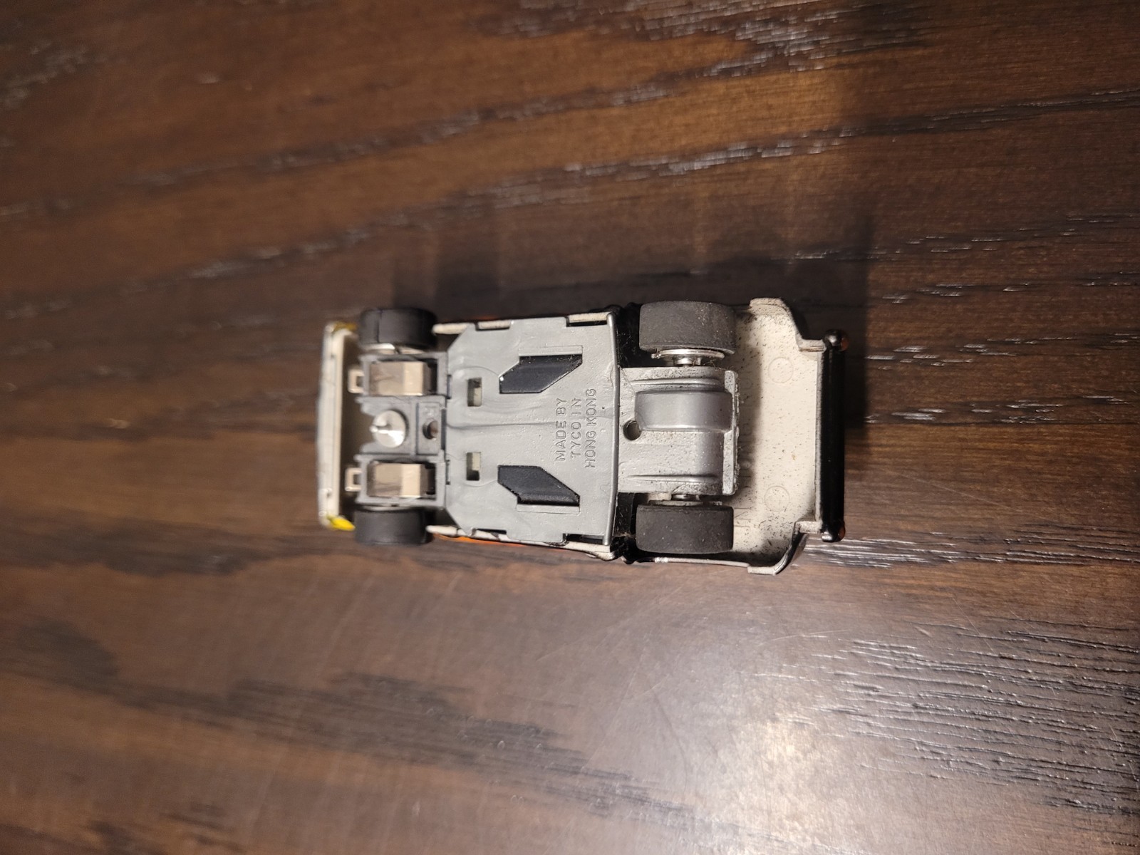 Tyco Chevy Pick Up Truck HP2 Chassis Black W/ Flames Chrome Roll Bar And Wheels