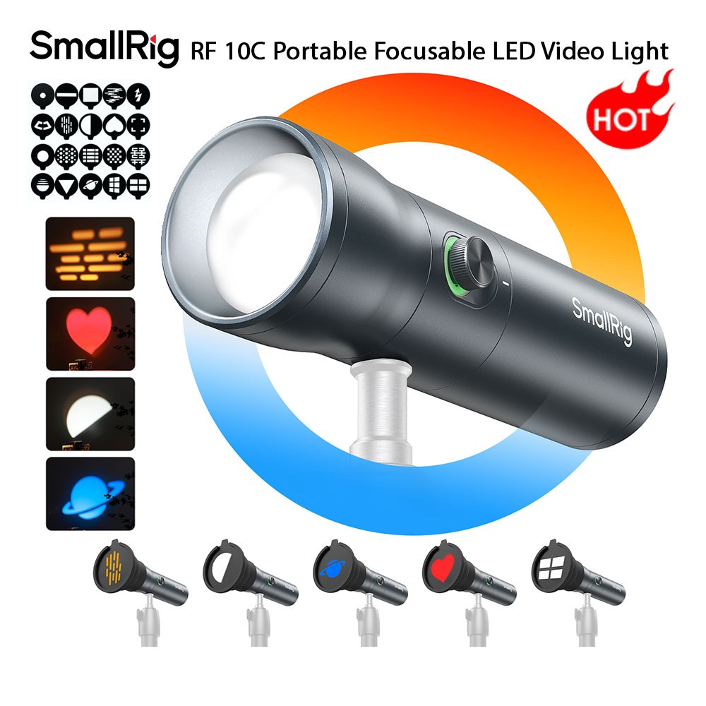 SmallRig RF 10C Portable Hand Focusable LED Video Light with 20 Pcs Filters 4634