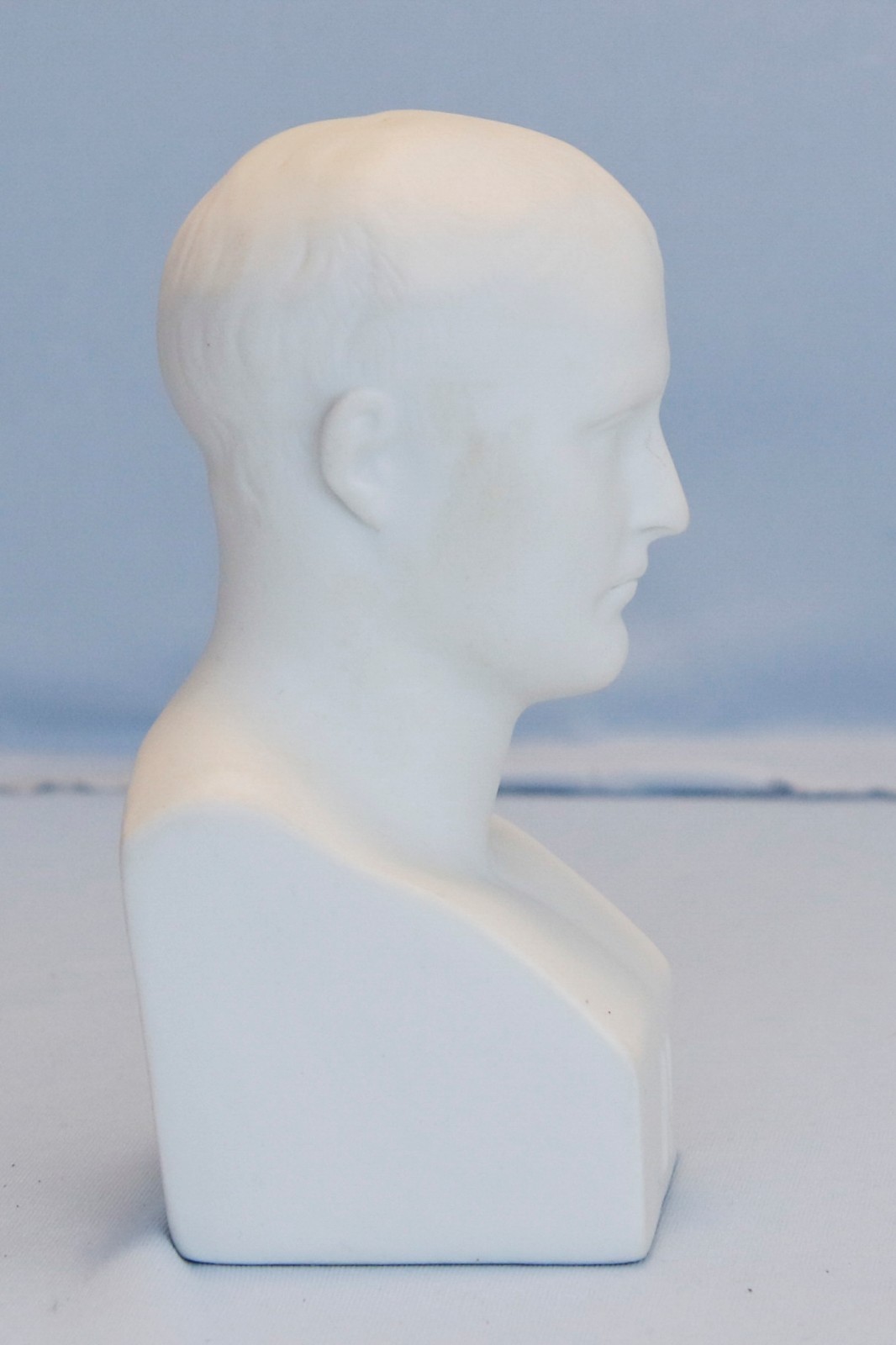 Antique White Bisque Porcelain Napoleon Bonaparte Bust Waterloo France